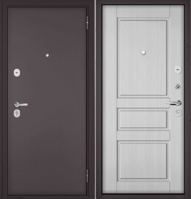 Фото Дверь Бульдорс TRUST ECO - 90 Букле шоколад Ларче белый - 2 DIS006931